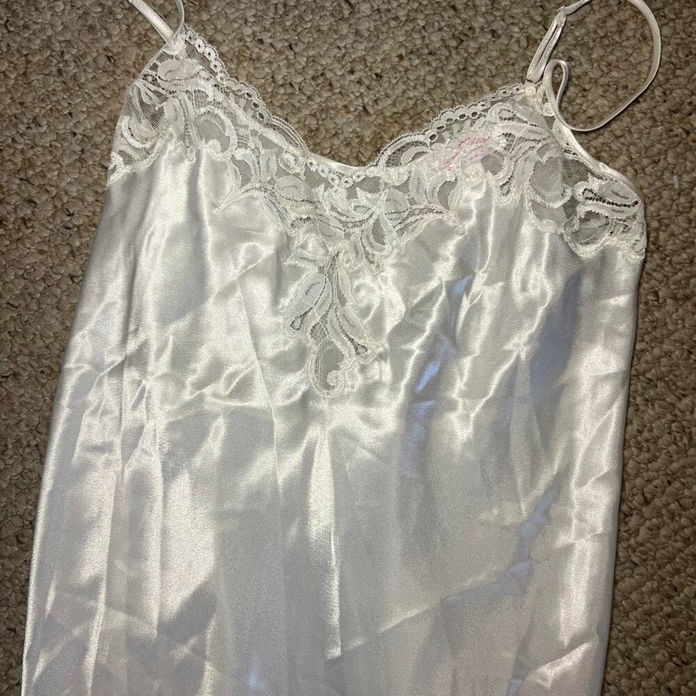 White lace slip dress